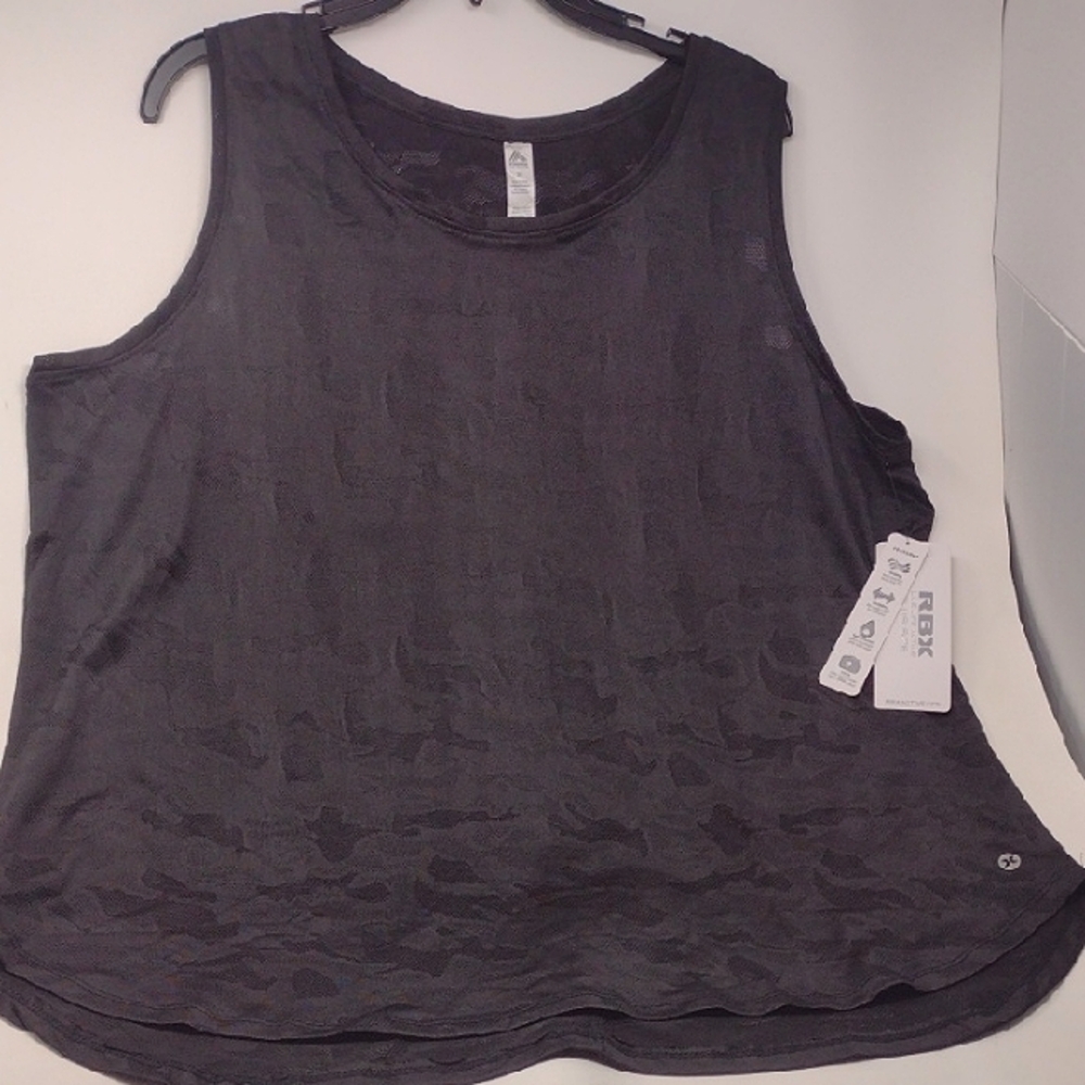 RBX Women's Breezy Textured Jacquard Black Tank Top